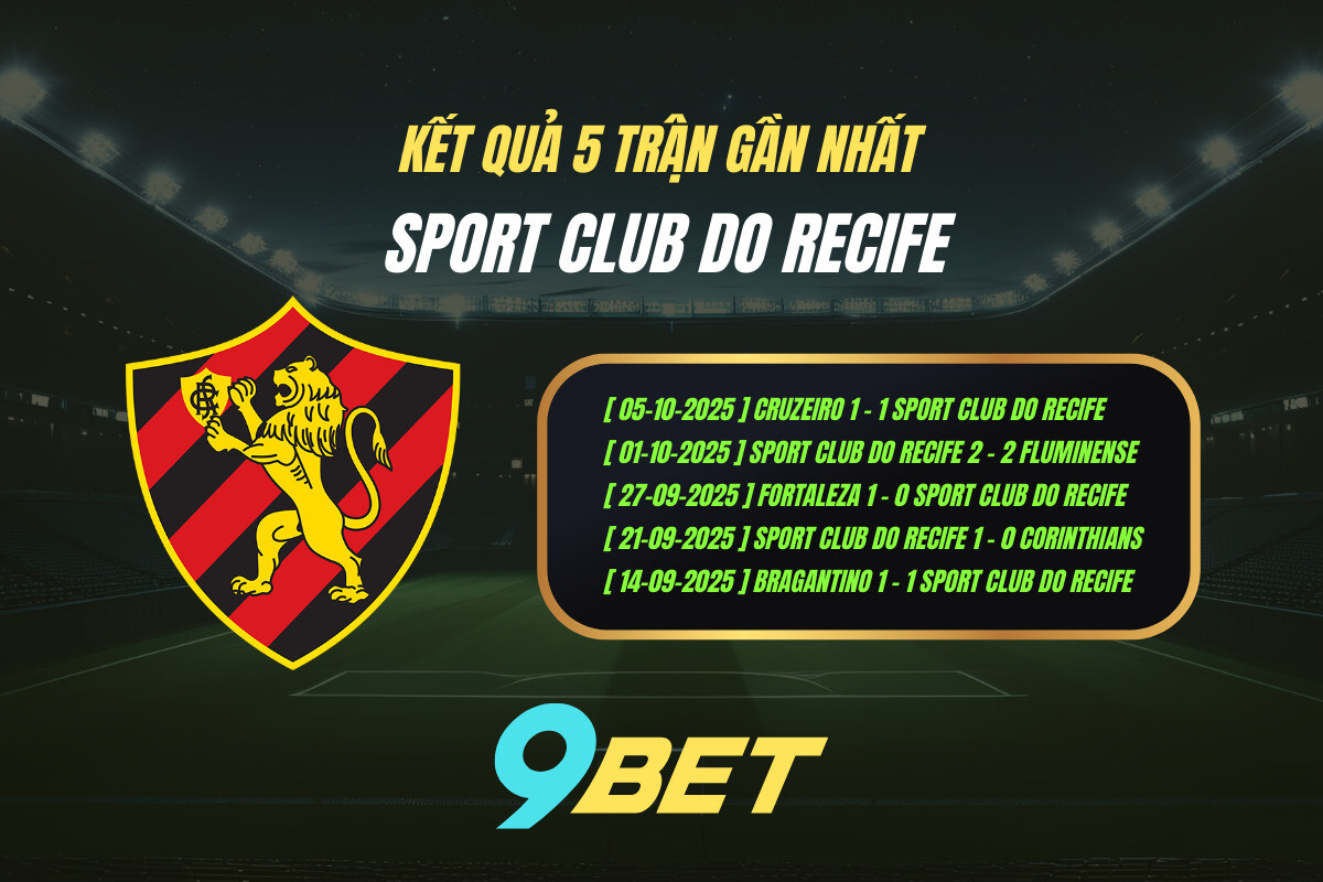 Thành Tích 5 Trận Gần Nhất Sport Club Do Recife 9bet